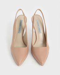 CHARLES & KEITH - Giày cao gót mũi nhọn Contrast Trim Slingback