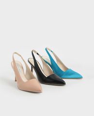 CHARLES & KEITH - Giày cao gót mũi nhọn Contrast Trim Slingback