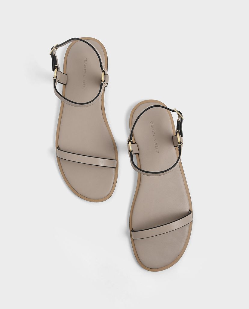 CHARLES & KEITH - Giày sandal nữ quai ngang Ankle Strap Flat