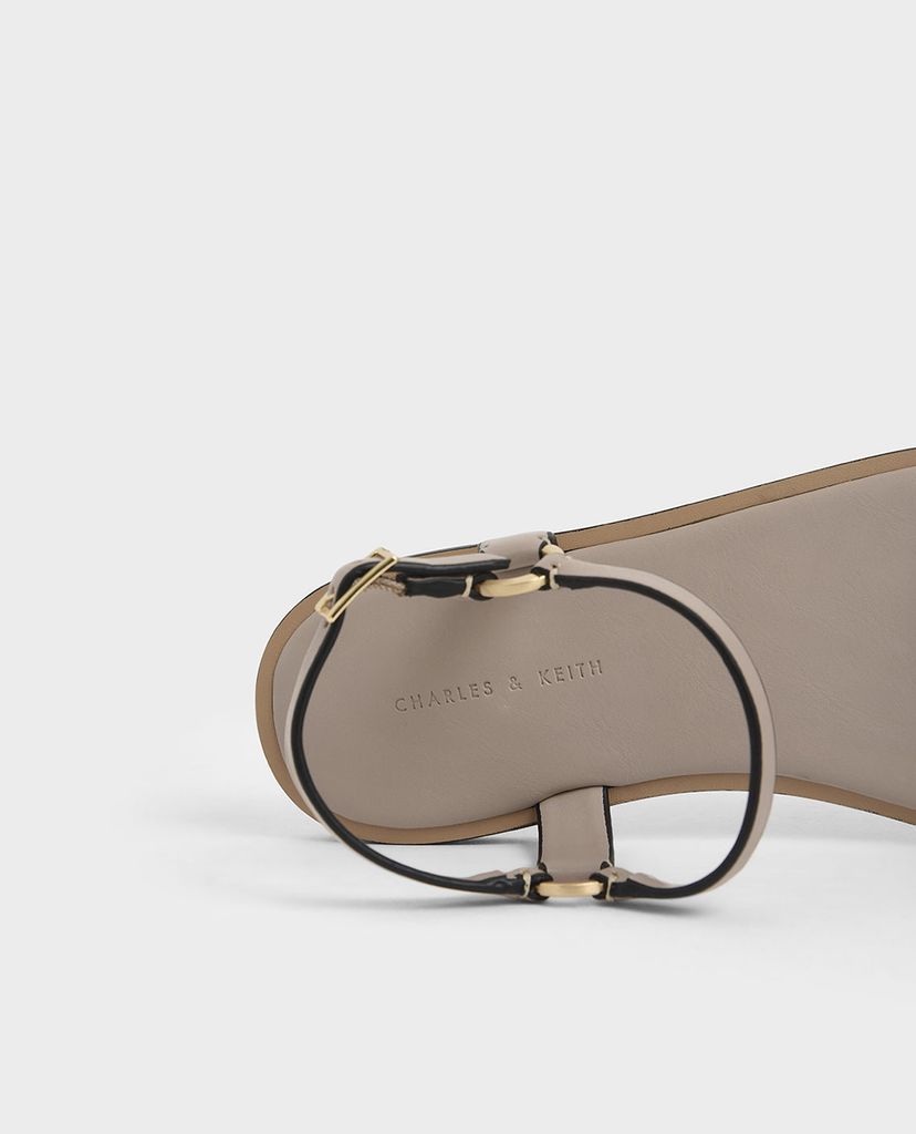 CHARLES & KEITH - Giày sandal nữ quai ngang Ankle Strap Flat
