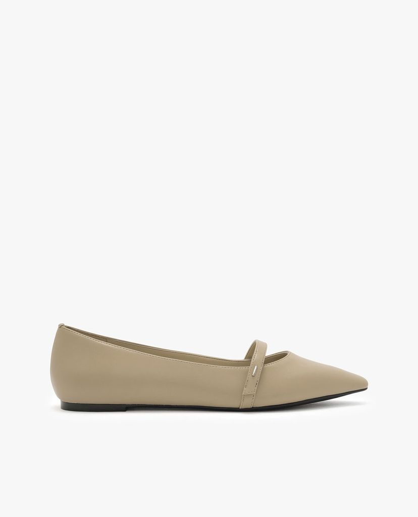 CHARLES & KEITH - Giày đế bệt nữ mũi nhọn Pointed Toe Mary Janes