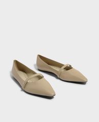 CHARLES & KEITH - Giày đế bệt nữ mũi nhọn Pointed Toe Mary Janes
