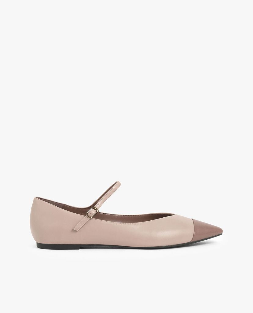 CHARLES & KEITH - Giày đế bệt nữ mũi nhọn Two Tone Pointed Toe
