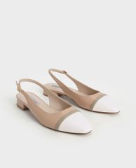 CHARLES & KEITH - Giày đế bệt nữ mũi tròn Slingback Ballerinas