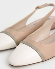CHARLES & KEITH - Giày đế bệt nữ mũi tròn Slingback Ballerinas