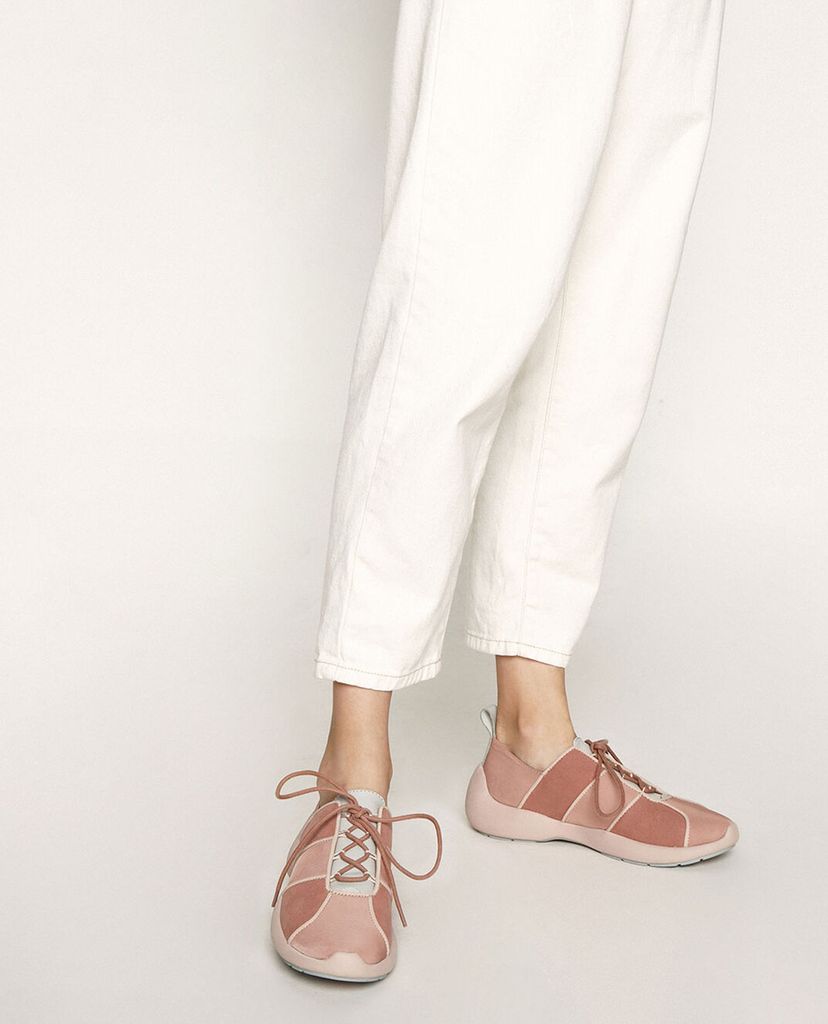 CHARLES & KEITH - Giày thể thao nữ cột dây Nylon & Microsuede Lace Up