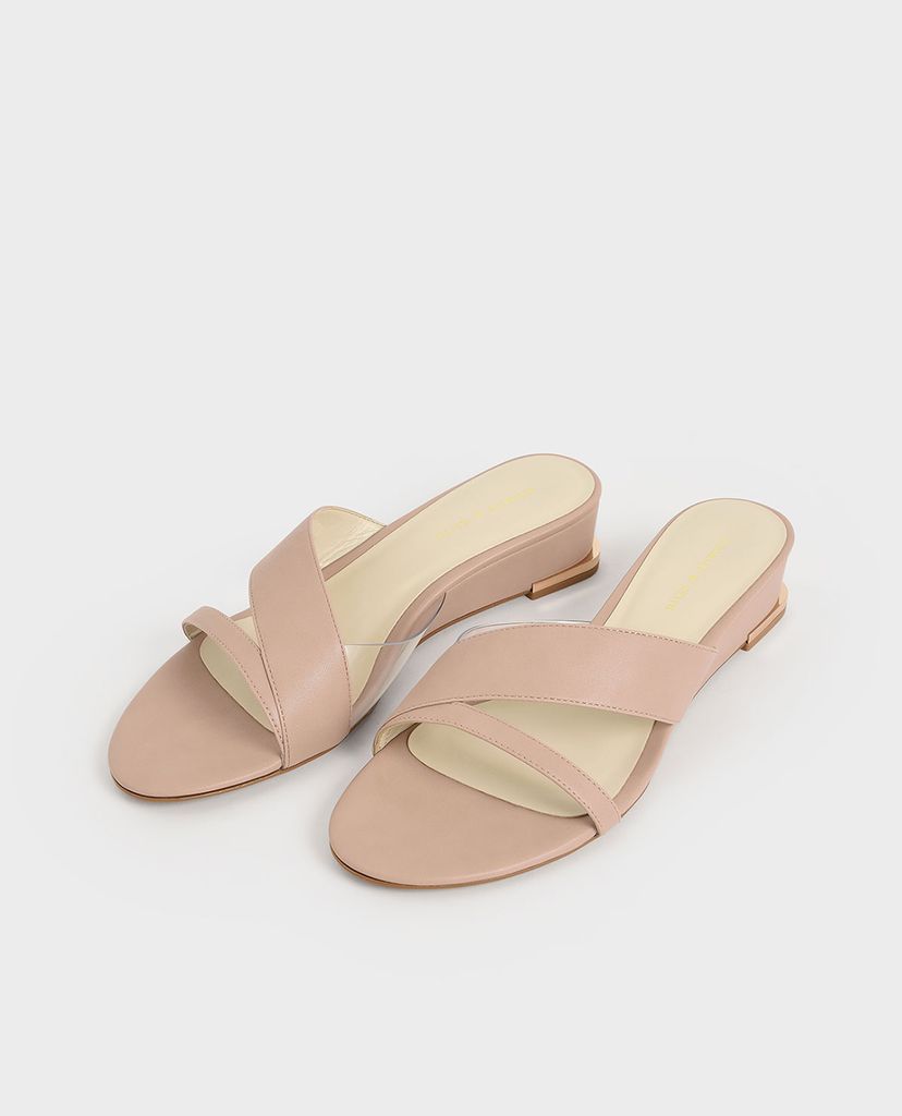 CHARLES & KEITH - Giày đế xuồng hở mũi Strappy Wedges