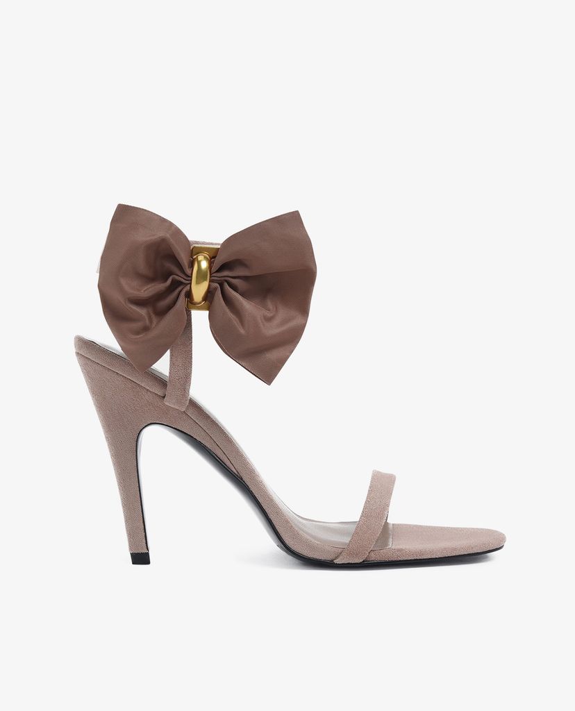 CHARLES & KEITH - Giày cao gót hở mũi phối nơ Oversized Bow