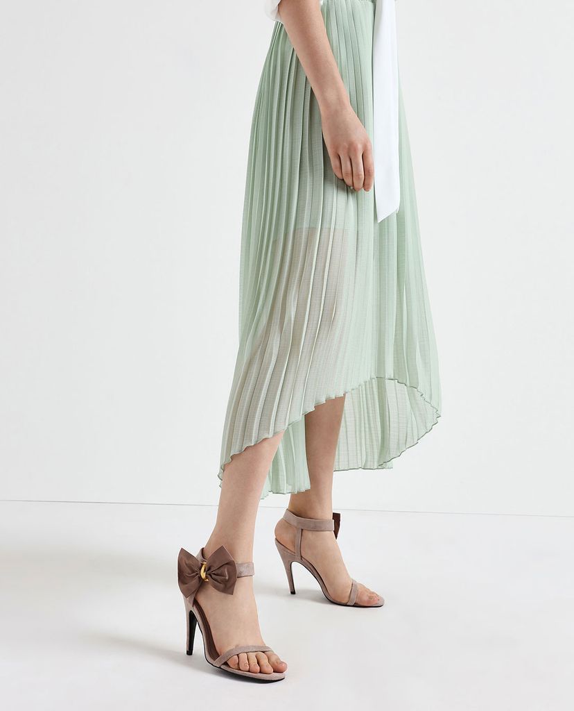 CHARLES & KEITH - Giày cao gót hở mũi phối nơ Oversized Bow