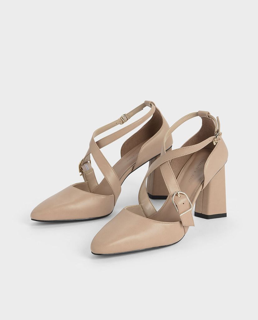 CHARLES & KEITH - Giày cao gót quai chéo Buckle Detail Criss Cross