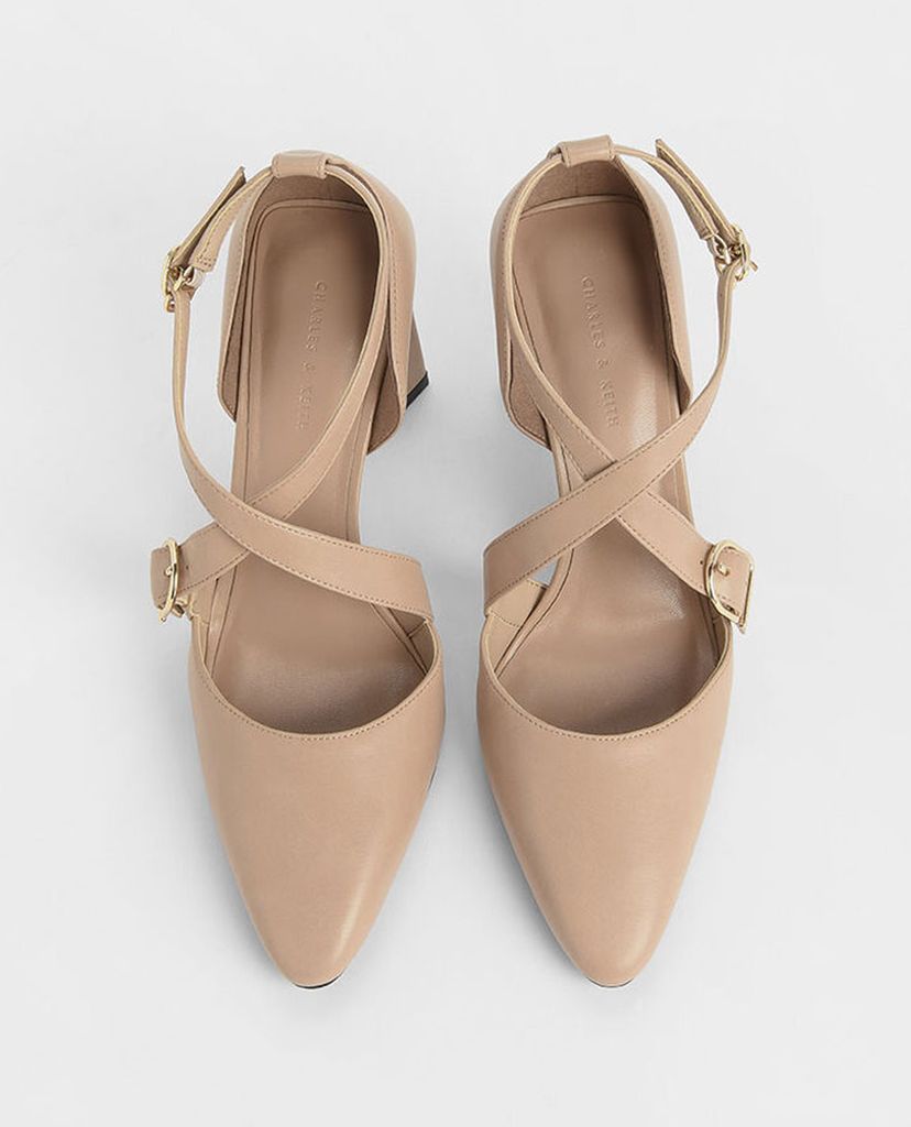 CHARLES & KEITH - Giày cao gót quai chéo Buckle Detail Criss Cross