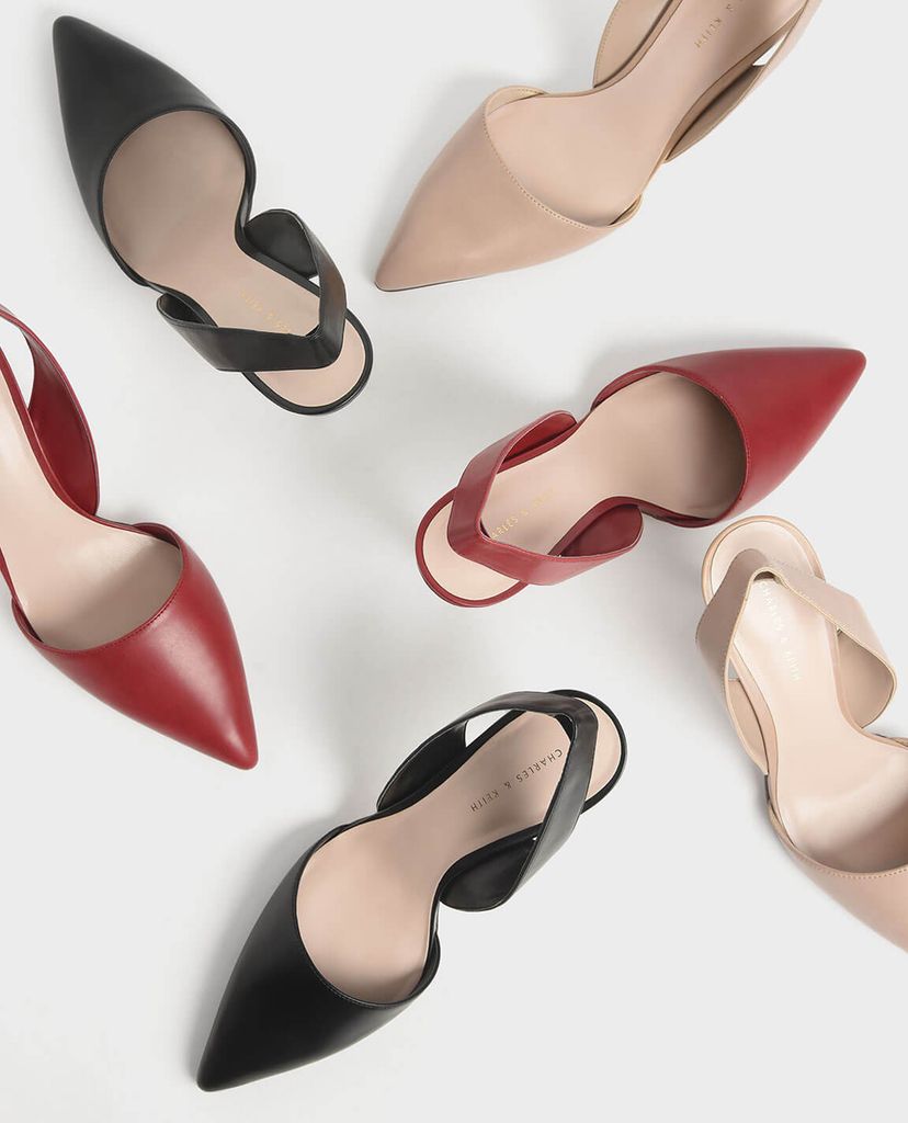 CHARLES & KEITH - Giày cao gót mũi nhọn Thick Slingback