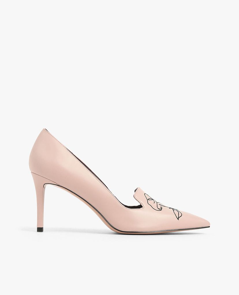 CHARLES & KEITH - Giày cao gót mũi nhọn Floral Embroidered Stiletto