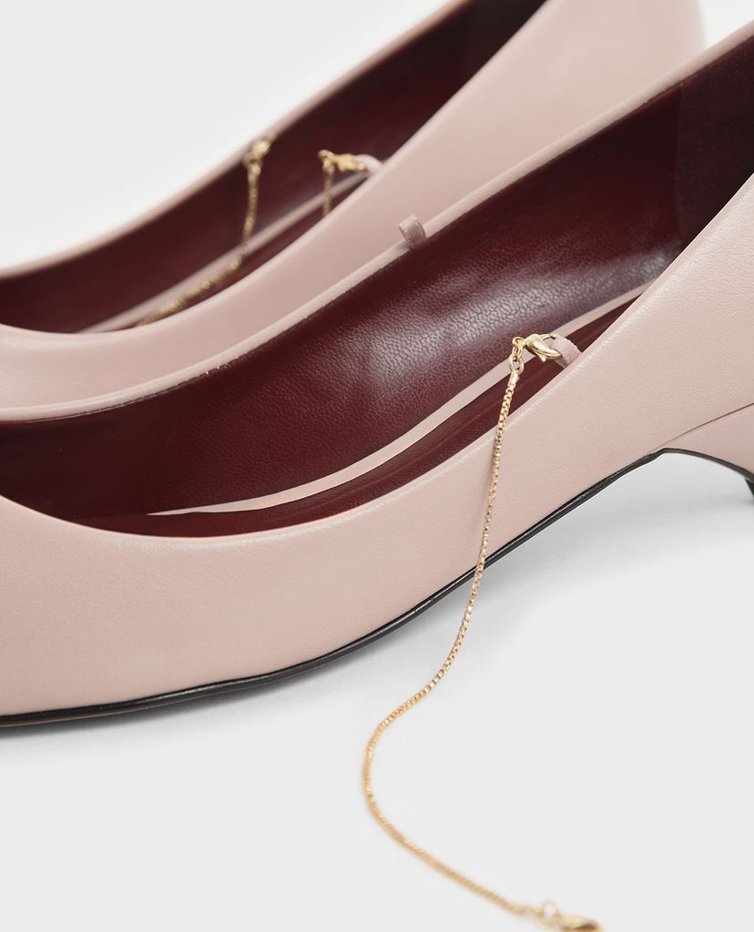 CHARLES & KEITH - Giày cao gót Thin Metal Chain Strap