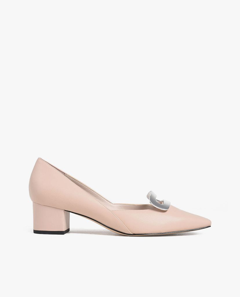 CHARLES & KEITH - Giày cao gót đế vuông Metal Accent