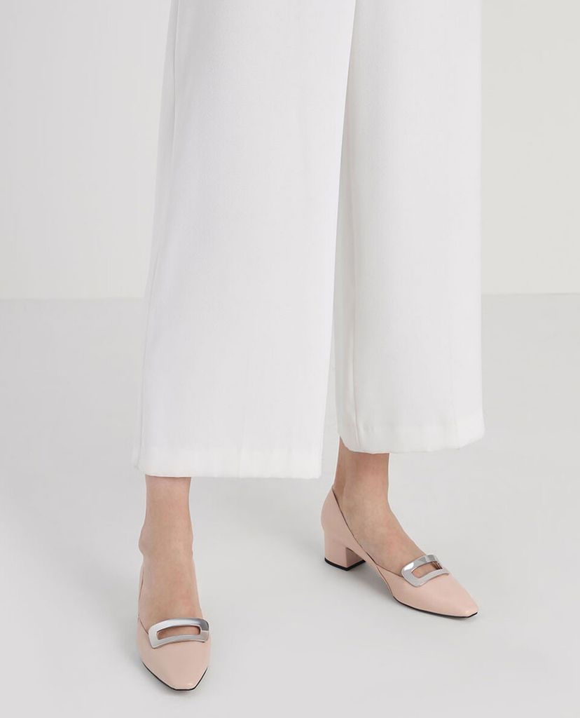 CHARLES & KEITH - Giày cao gót đế vuông Metal Accent