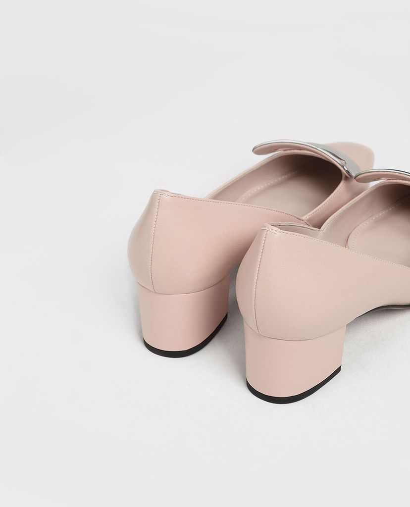 CHARLES & KEITH - Giày cao gót đế vuông Metal Accent
