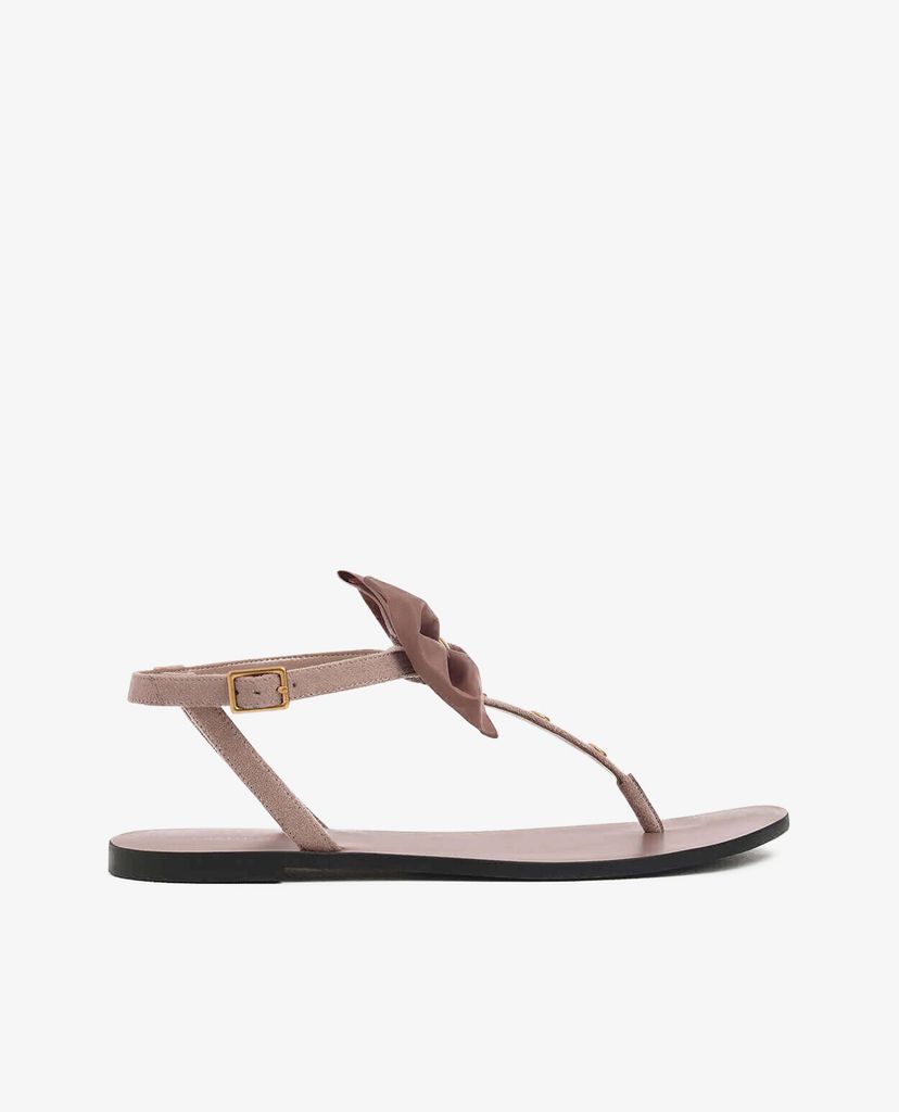 CHARLES & KEITH - Giày sandal Textured Oversized Bow Studded Thong