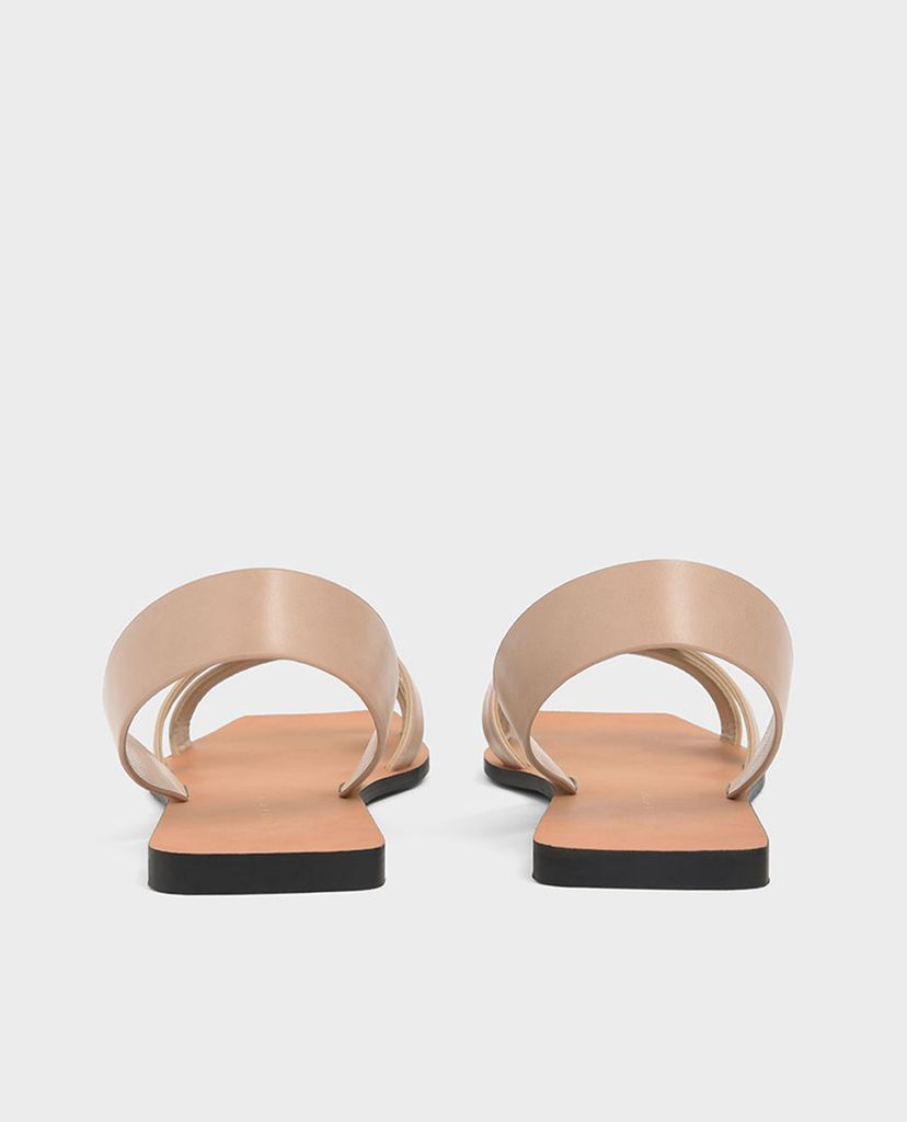 CHARLES & KEITH - Giày sandal Criss Cross Square Toe Slingback Flats