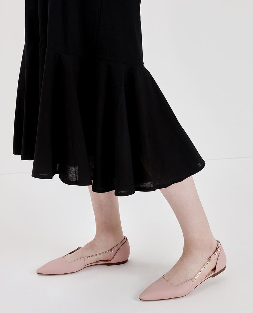 CHARLES & KEITH - Giày đế bệt nữ mũi nhọn Chain Strap
