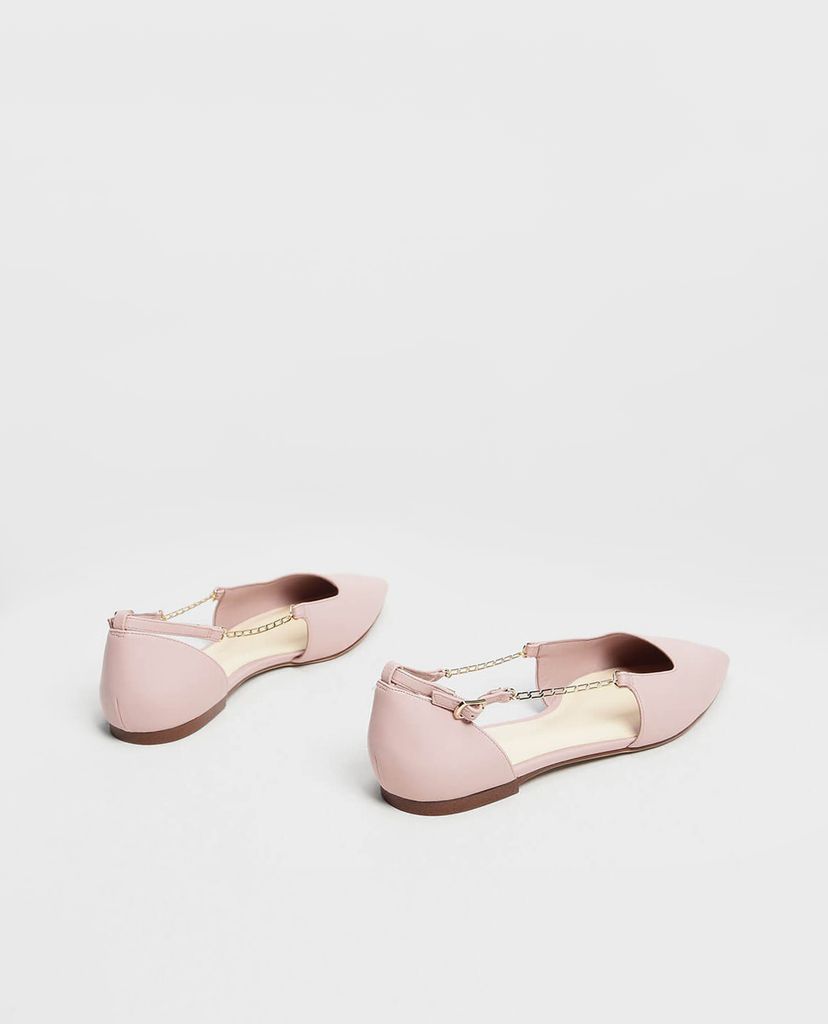 CHARLES & KEITH - Giày đế bệt nữ mũi nhọn Chain Strap