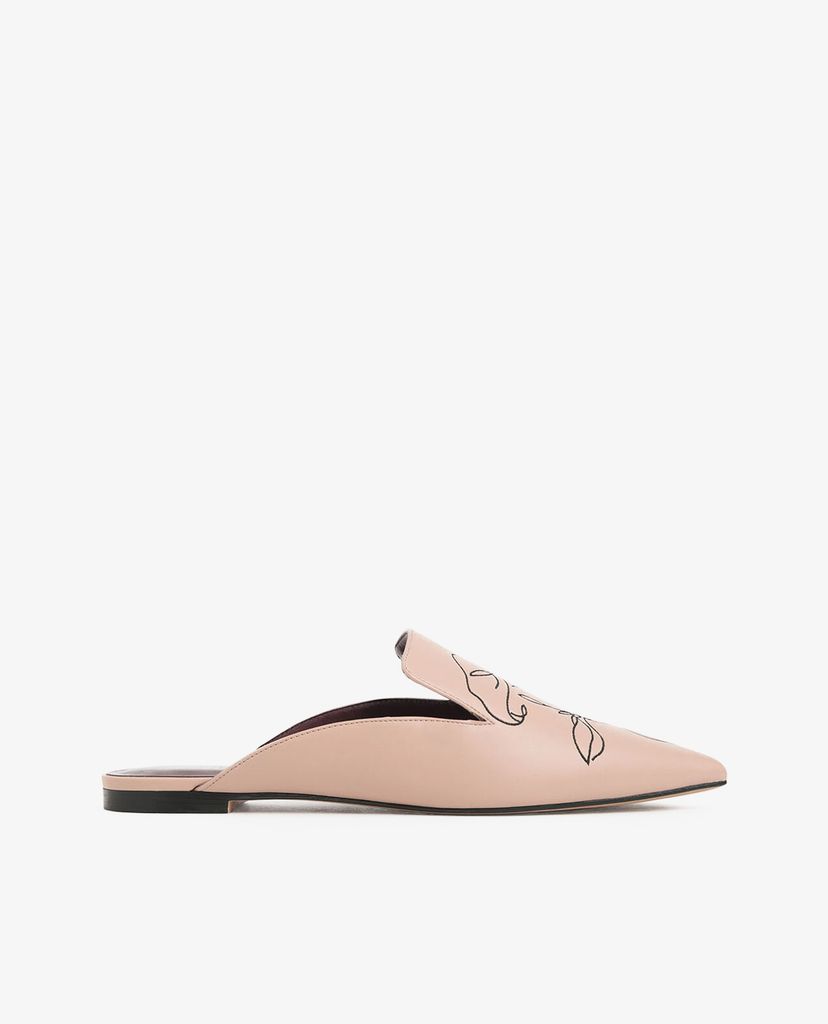 CHARLES & KEITH - Giày đế bệt Floral Embroidered Pointed Toe