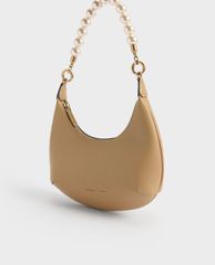 CHARLES & KEITH - Túi đeo vai nữ phối ngọc trai thời trang