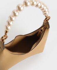 CHARLES & KEITH - Túi đeo vai nữ phối ngọc trai thời trang