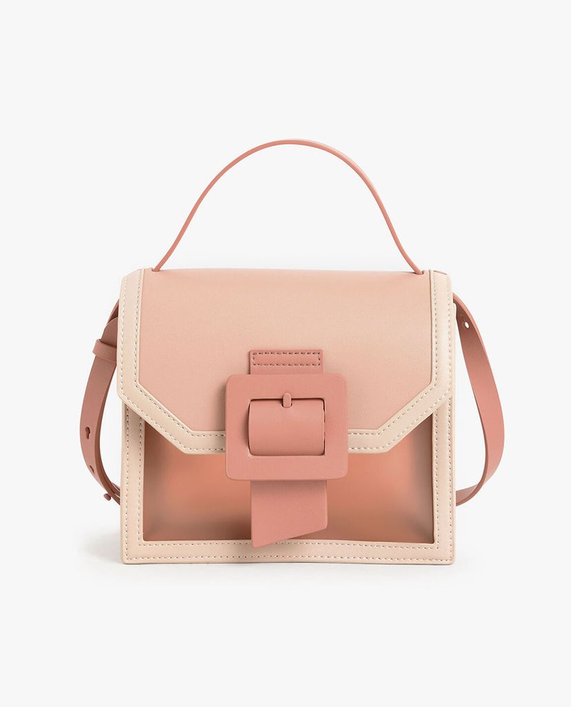 CHARLES & KEITH - Túi đeo vai phom vuông See Through Effect