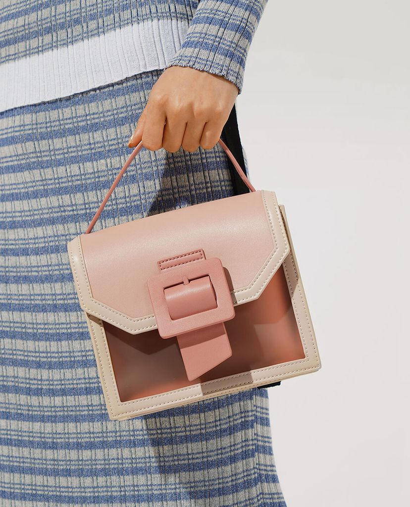 CHARLES & KEITH - Túi đeo vai phom vuông See Through Effect