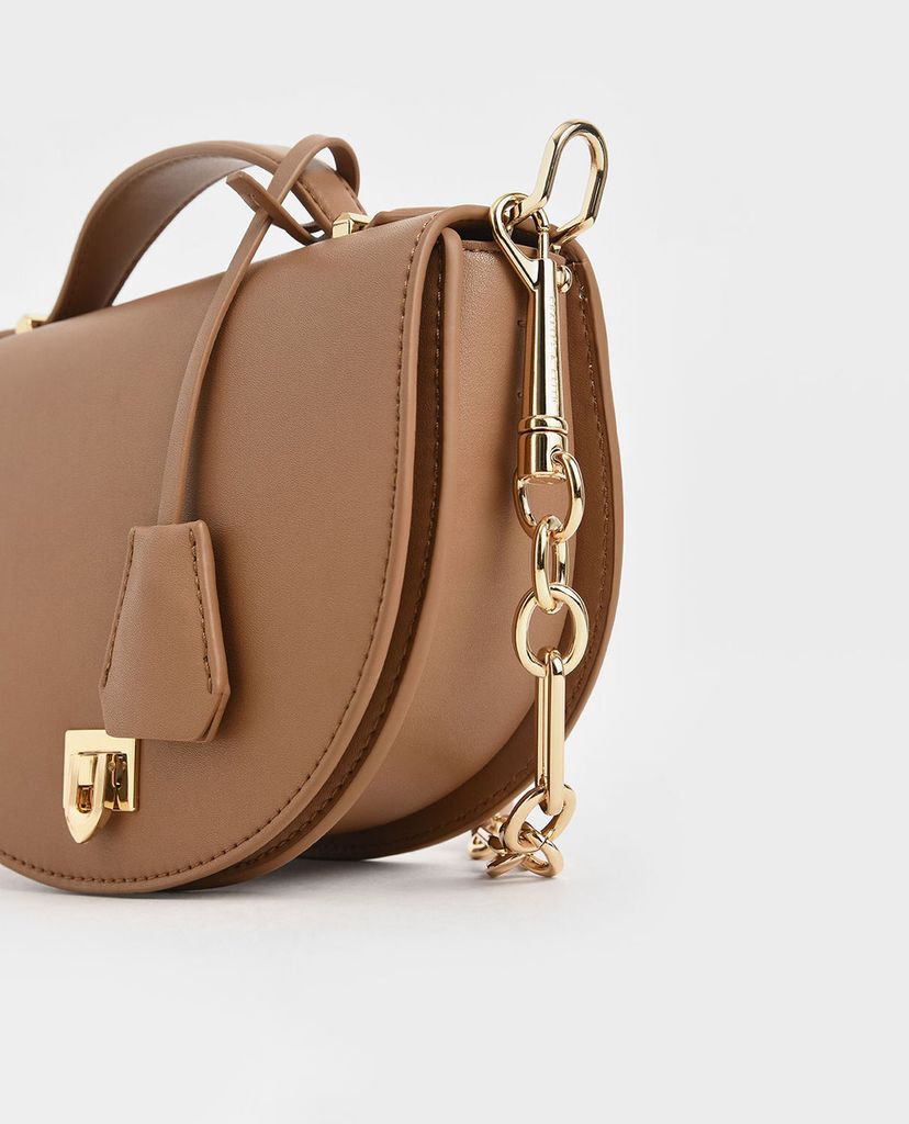 CHARLES & KEITH - Túi xách tay nữ Top Handle Saddle