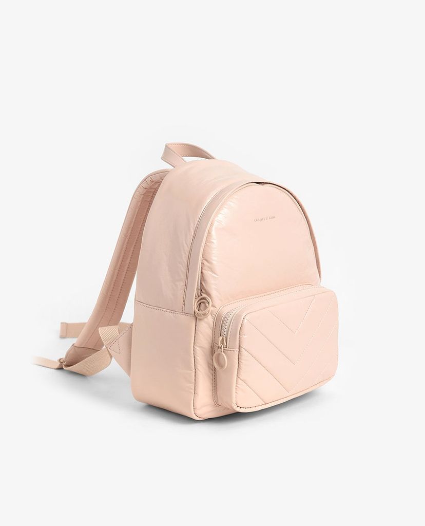 CHARLES & KEITH - Balo nữ chữ nhật Quilted Double Zip
