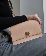 CHARLES & KEITH - Túi đeo vai nữ nắp gập Double Chain Link Push Lock