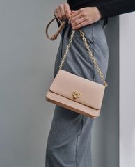 CHARLES & KEITH - Túi đeo vai nữ nắp gập Double Chain Link Push Lock