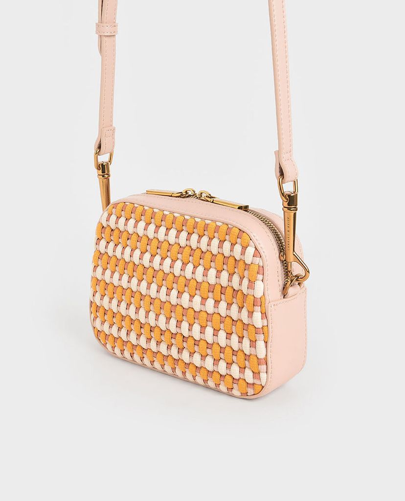 CHARLES & KEITH - Túi đeo chéo chữ nhật Multicoloured Woven