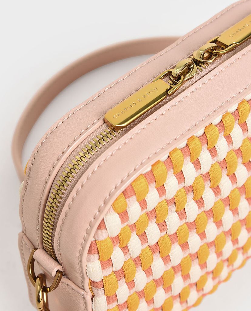 CHARLES & KEITH - Túi đeo chéo chữ nhật Multicoloured Woven