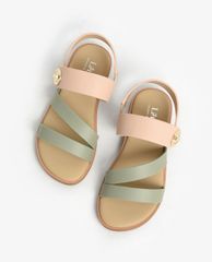 CHARLES & KEITH - Giày sandals trẻ em quai ngang Metallic Buckle