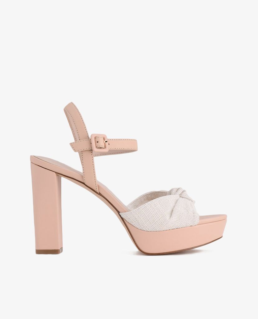 PEDRO - Giày sandals cao gót hở mũi đế vuông Knotted Leather Platform