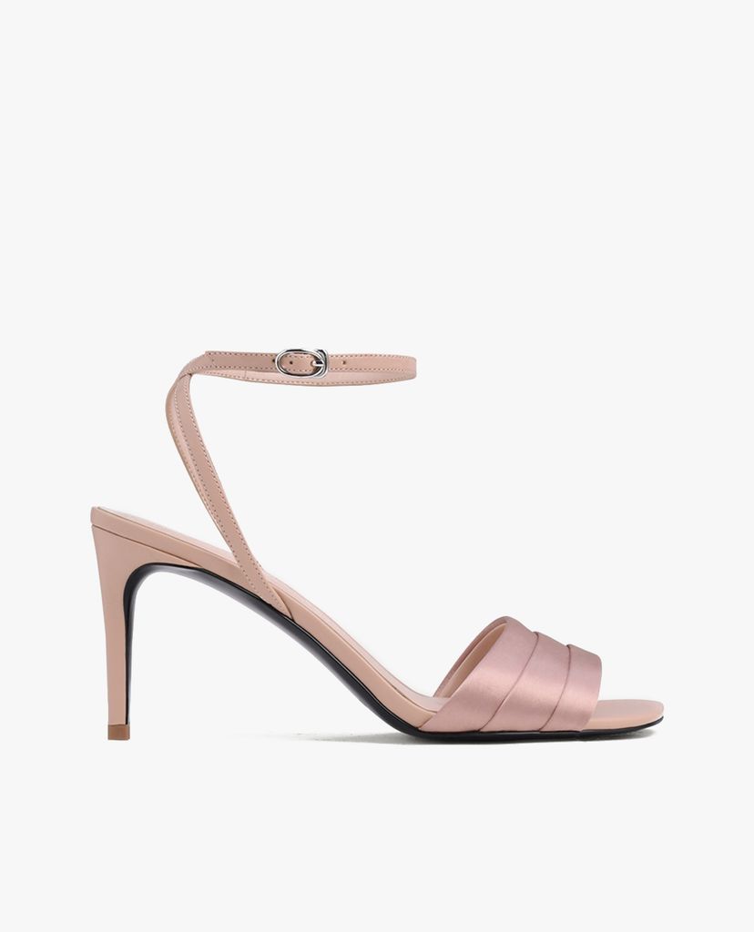 PEDRO - Giày sandals cao gót hở mũi Ankle Strap Satin