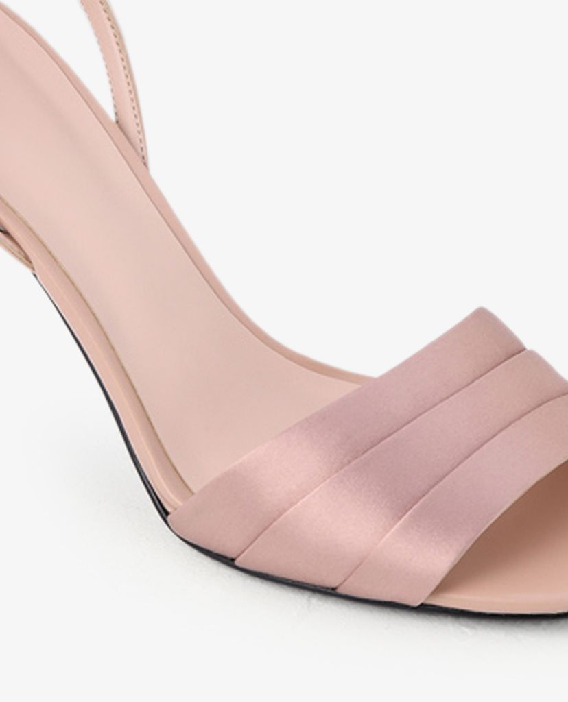 PEDRO - Giày sandals cao gót hở mũi Ankle Strap Satin