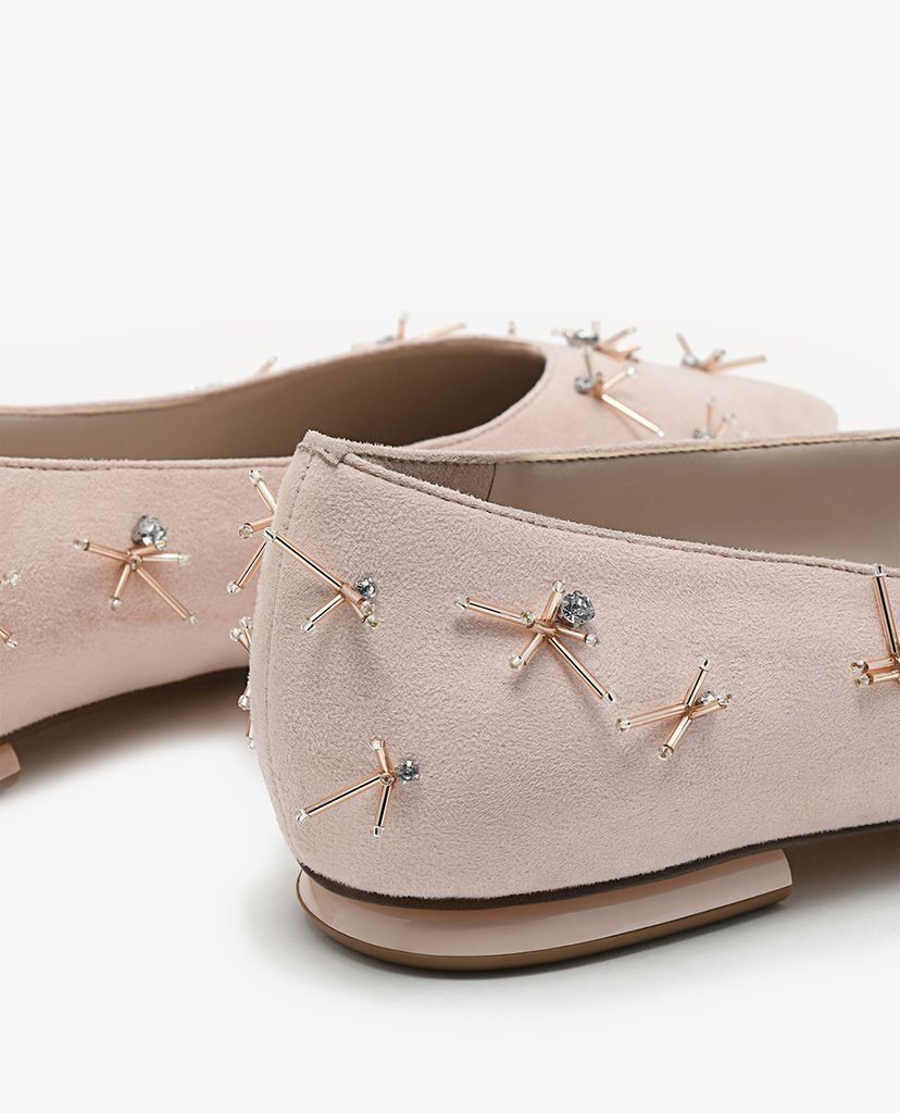 PEDRO - Giày đế bệt da lộn nữ tính Pointed Toe