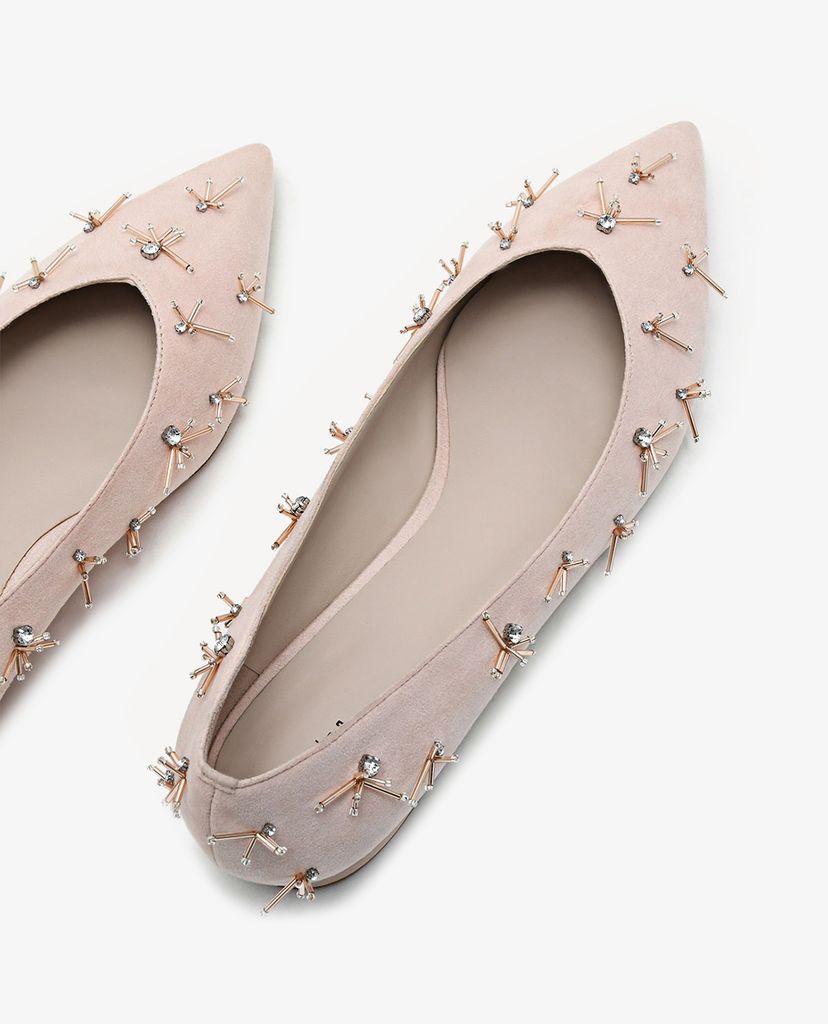 PEDRO - Giày đế bệt da lộn nữ tính Pointed Toe