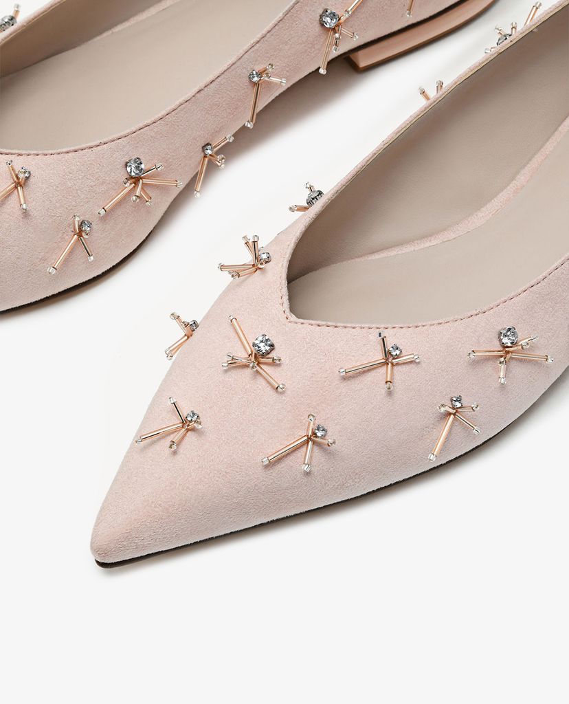 PEDRO - Giày đế bệt da lộn nữ tính Pointed Toe