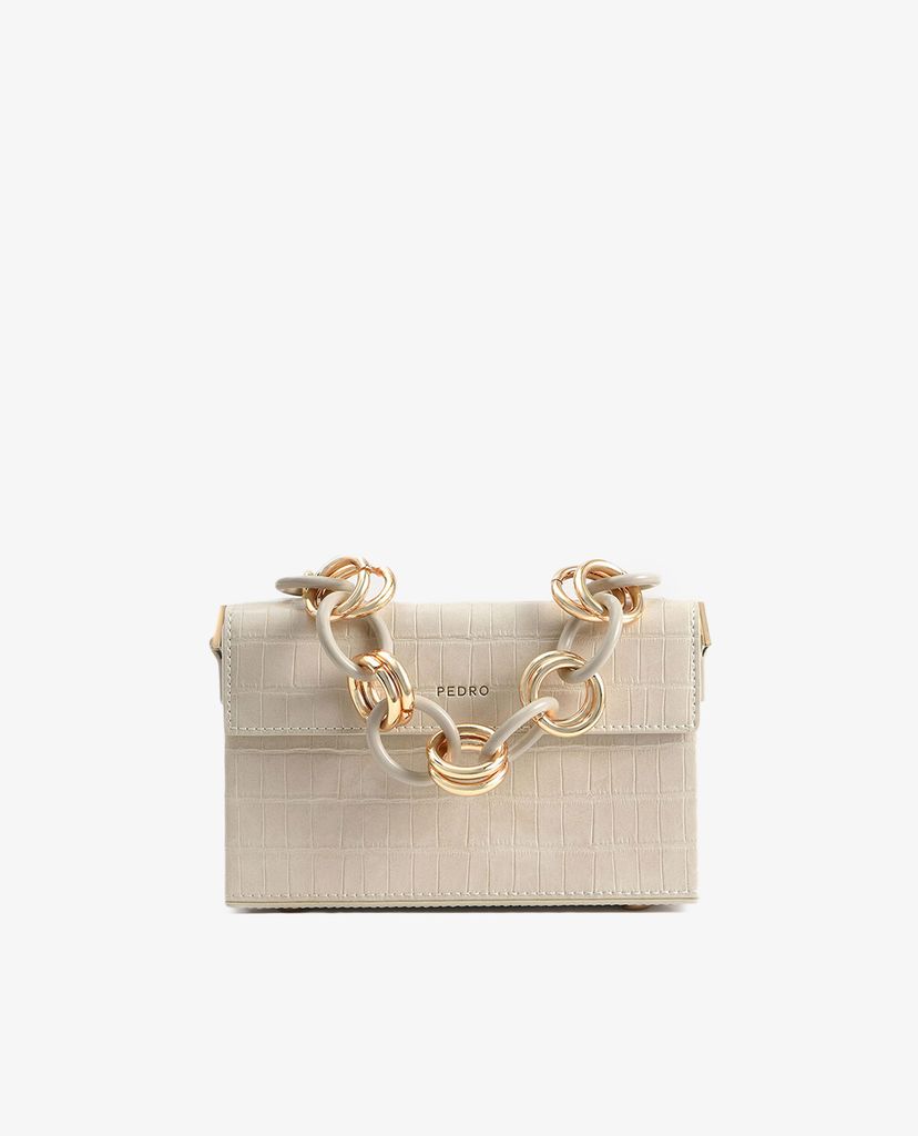 PEDRO - Túi xách tay nữ hình hộp Croc Effect Boxy