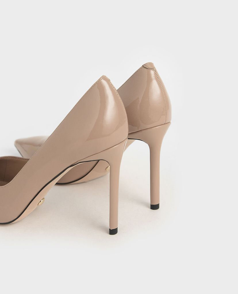 CHARLES & KEITH - Giày cao gót mũi nhọn Patent Leather Printed Pointed