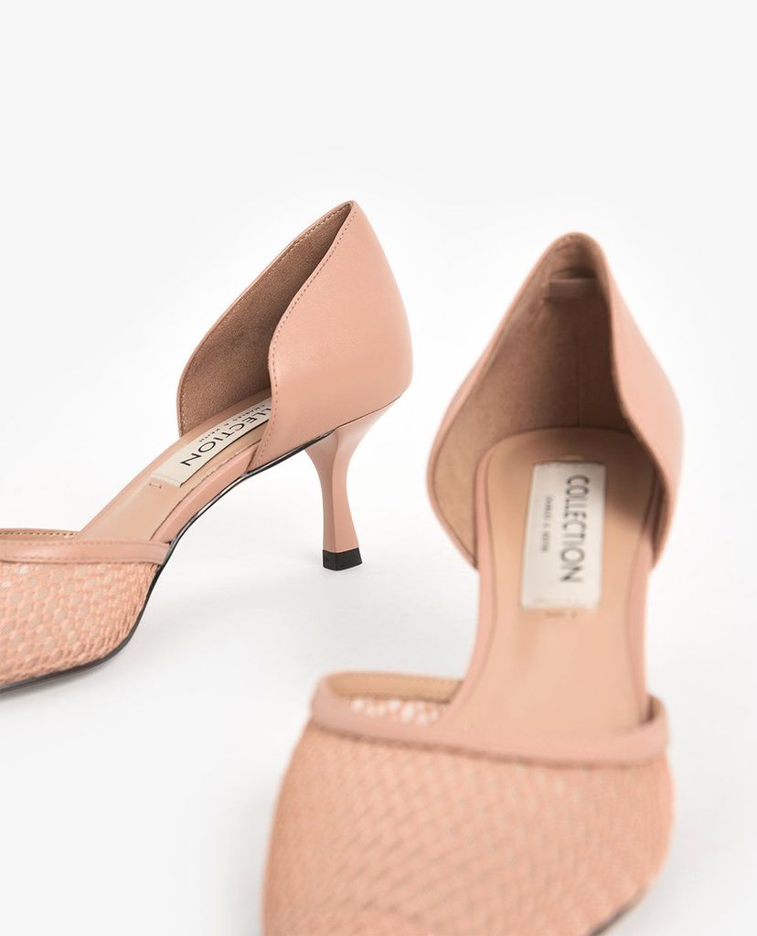 CHARLES & KEITH - Giày cao gót mũi nhọn phối lưới