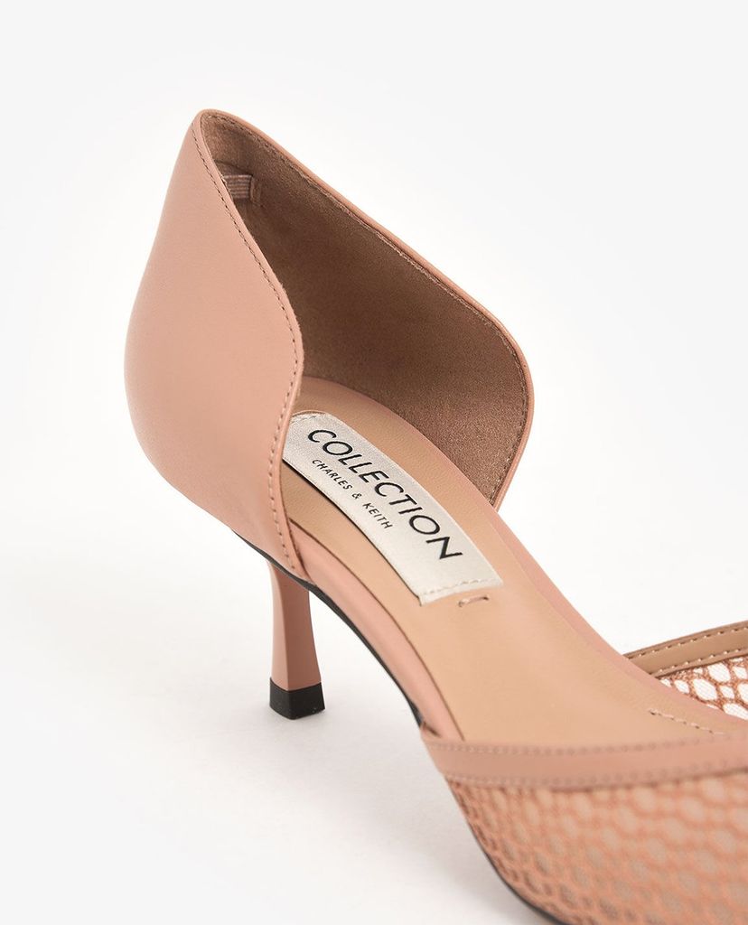 CHARLES & KEITH - Giày cao gót mũi nhọn phối lưới