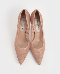 CHARLES & KEITH - Giày cao gót mũi nhọn Leather Mesh