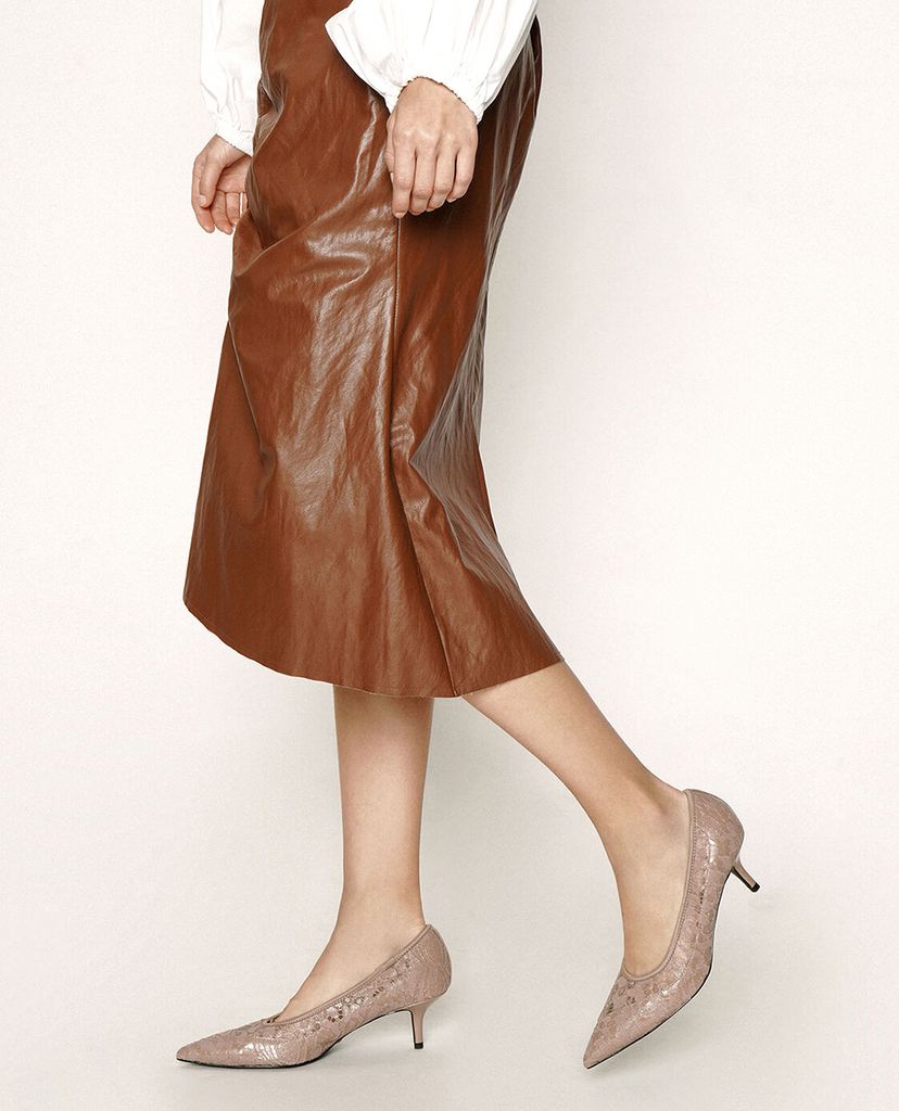 CHARLES & KEITH - Giày cao gót mũi nhọn Lace Pointed