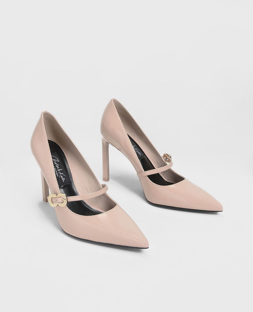 CHARLES & KEITH - Giày cao gót mũi nhọn Leather Infinity